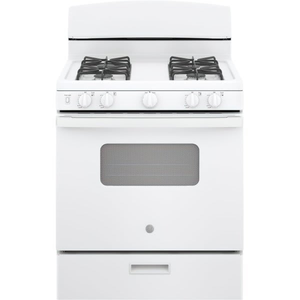 GE 30 in. 4.8 cu. ft. Freestanding Gas Range in White (JGBS10DEMWW)