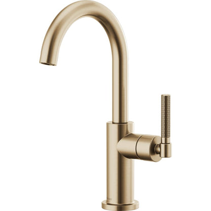 Litze Single Handle Arc Spout Bar Faucet with Knurled Handle - Includes Lifetime Warranty