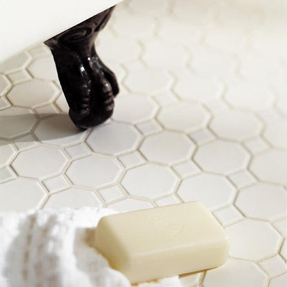 Octagon & Dot Matte White Octagon 2X2 Matte