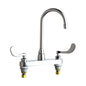 Kitchen Faucet, Deck Mount, ADA, 2 Blade Handle, 2-Hole, Polished Chrome