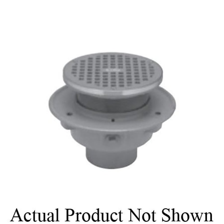 FD2290 Floor Drain, 2 in Outlet, No Hub, 5 in Square Nickel Bronze Top