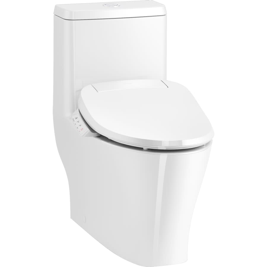 Reach 0.8 / 1.28 GPF Dual Flush One Piece Elongated Toilet with Actuator Flush - Less Seat