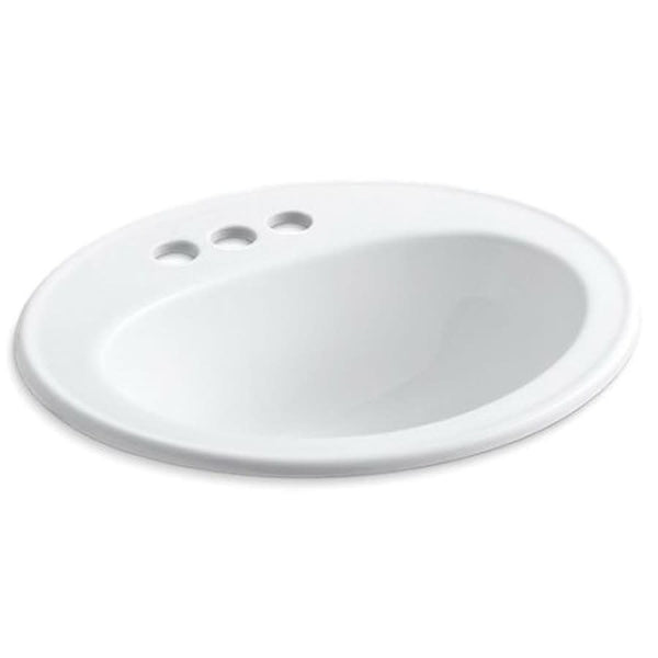 Pennington® Top Mount Lavatory Sink, ADA, 20-1/4 x 17-1/2 x 8-1/2 in, Vitreous China, White