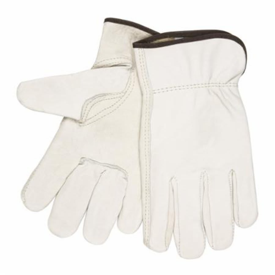 Gloves, Drivers, XL, Grain Cowhide Leather Palm, Beige