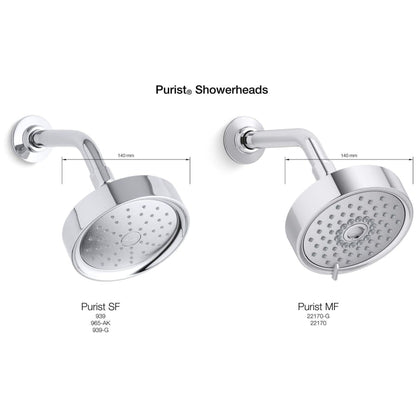 Purist 1.75 GPM Single Function Shower Head with MasterClean Sprayface and Katalyst Air-Induction Technology