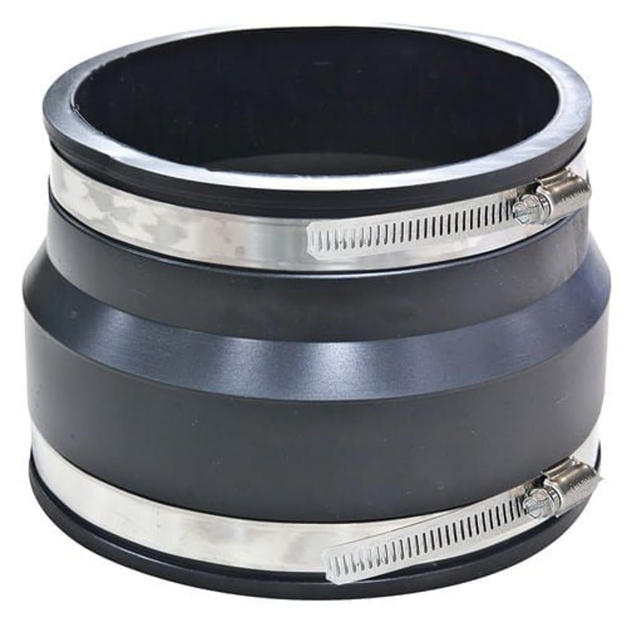 Transition Coupling, 6 in, Clay x Ductile Iron/AC, Flexible PVC