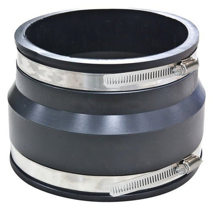 Transition Coupling, 6 in, Clay x Ductile Iron/AC, Flexible PVC