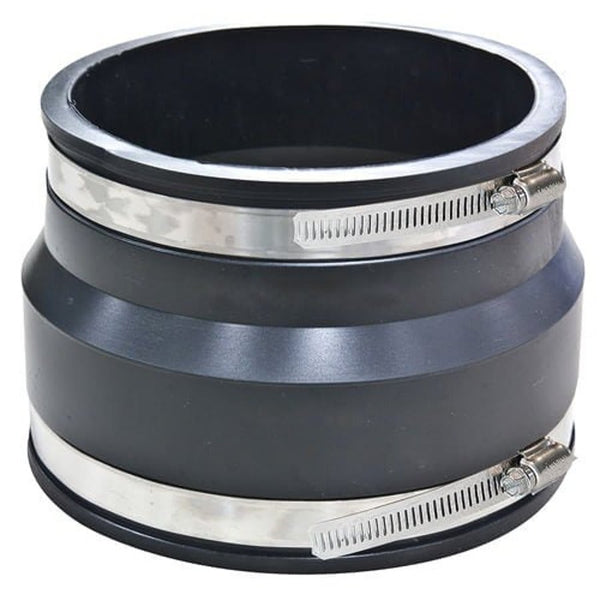 Transition Coupling, 6 in, Clay x Ductile Iron/AC, Flexible PVC