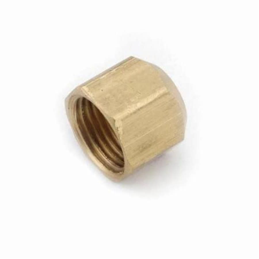 Cap, 3/8 in, Flare, Brass, Rough Brass, Domestic