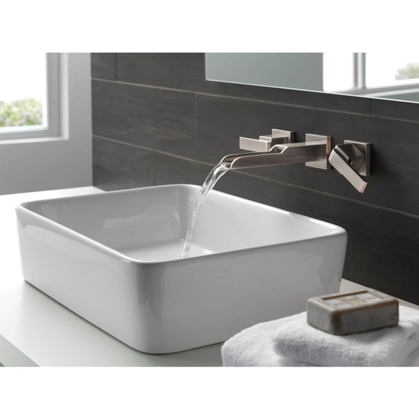 Ara 1.2 GPM Wall Mounted Waterfall Bathroom Sink Faucet - Metal Pop-up Drain Assembly Not Included