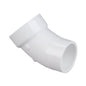 Street 45 deg Elbow, 6 in, Spigot x Hub, DWV, PVC
