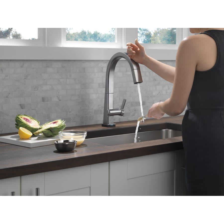 Pivotal 1.8 GPM Single Hole Pull Down Kitchen Faucet with On/Off Touch Activation, Magnetic Docking Spray Head - Includes Lifetime Warranty (5 Year on Electronic Parts)