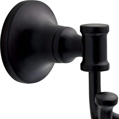 Chamberlain Double Towel Hook Bath Hardware Accessory in Matte Black