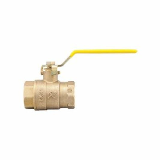 2-Piece Ball Valve, 1-1/2 in, FNPT, Full Port, Brass Ball, Brass