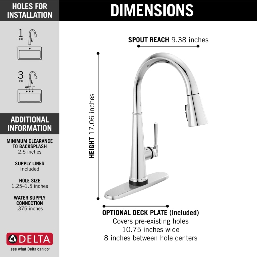 Emmeline 1.8 GPM Pull-Down Kitchen Faucet with On/Off Touch Activation, ShieldSpray and Magnetic Docking Spray Head