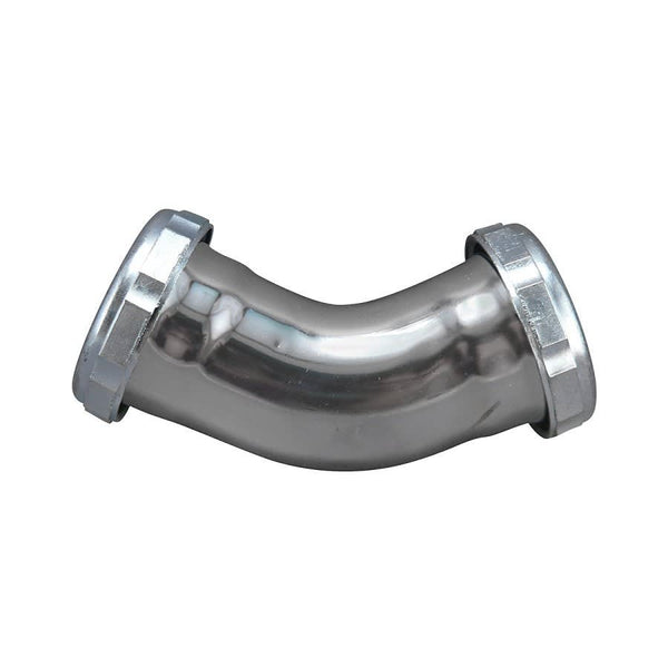 45 deg Tubular Elbow, 1-1/2 in, 22 ga, Chrome