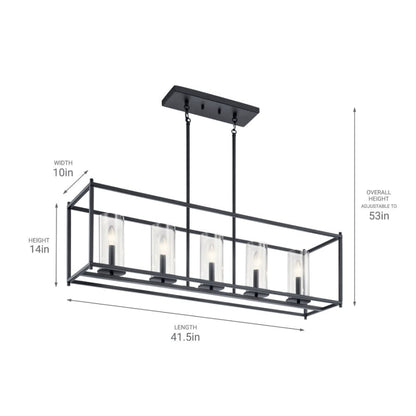 Crosby 5 Light 41" Wide Linear Chandelier