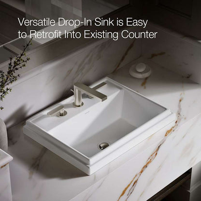 Tresham 20" Drop In Bathroom Sink with 3 Holes Drilled and Overflow