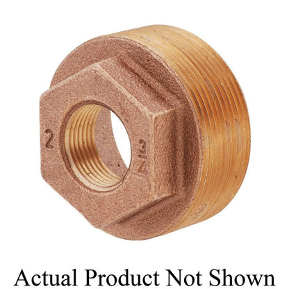 Hex Head Bushing, 1/4 x 1/8 in, MNPT x FNPT, Lead Free Brass, Rough Brass