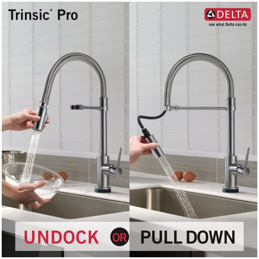 Trinsic Pro Pre-Rinse Pull-Down Kitchen Faucet with On/Off Touch Activation, Magnetic Docking Spray Head - Limited Lifetime Warranty (5 Year on Electronic Parts)