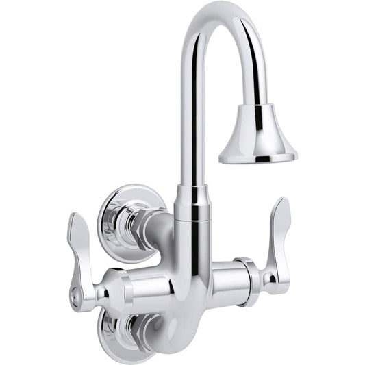 Triton Bowe Cannock 1.2 GPM Wall Mounted Double Hole Bathroom Faucet - Less Drain Assembly