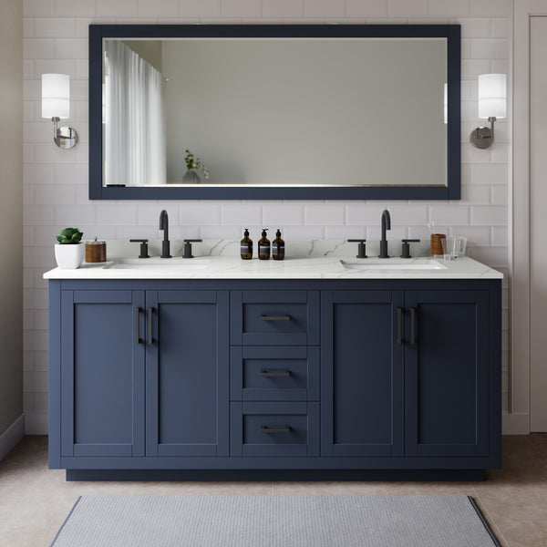 Miranda Double Bathroom Vanity - 72W x 33.75H x 22D