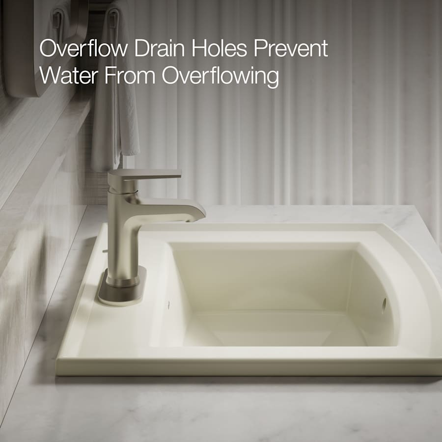 Archer 22-5/8" Drop In Bathroom Sink with 3 Holes Drilled and Overflow
