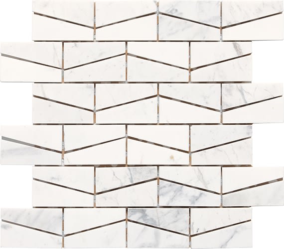 Stone a la Mod Contempo White Wedge, Straight Edge 2X3 Polished