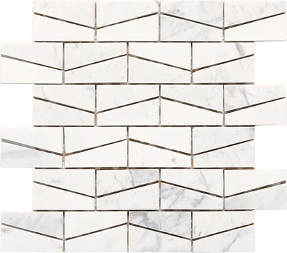 Stone a la Mod Contempo White Wedge, Straight Edge 2X3 Polished