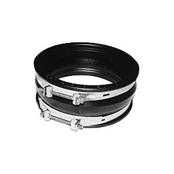 Transition Coupling, 4 in, Extra Heavy Cast Iron/Plastic x Extra Heavy Cast Iron/Plastic, Rubber