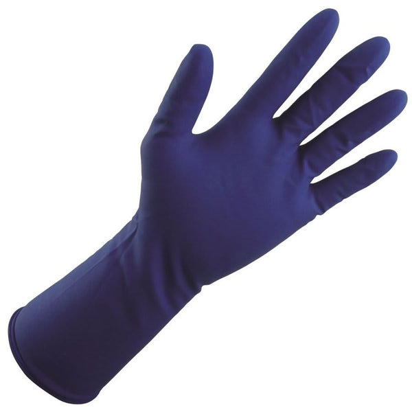 BOX OF 50, XL, Dark Blue, 13.2 Mil Powder-Free Latex Disposable Gloves