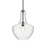 Everly Single Light 14" Wide Pendant with Bell Glass Shade