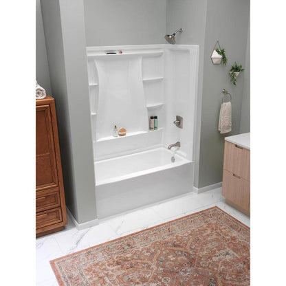 Classic 500 60 in. x 30 in. Alcove Right Drain Bathtub and Wall Surrounds in High Gloss White
