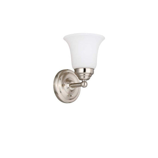 Ashurst 1-Light Brushed Nickel Wall Sconce with Switch