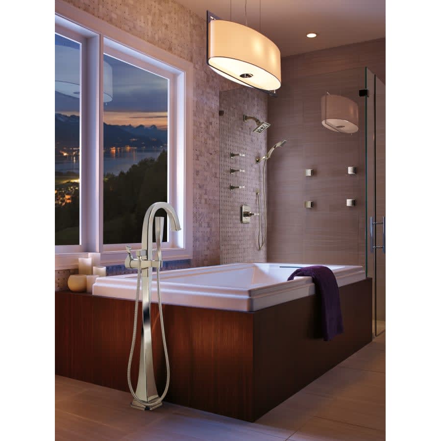 Virage Floor Mounted Tub Filler with Hand Shower - Less Valve