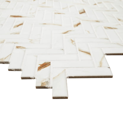 Calacatta Gold Matte Herringbone