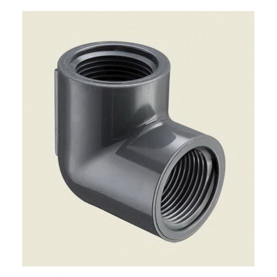 90 deg Elbow, 3/8 in, FNPT, SCH 80/XH, PVC