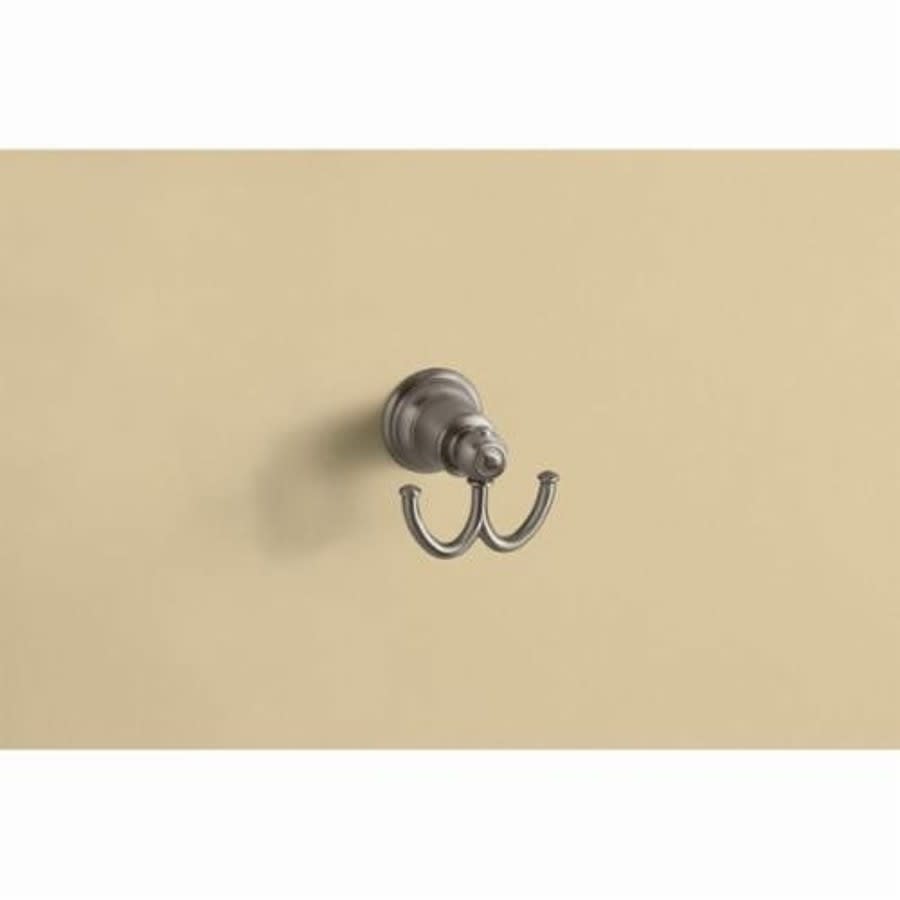 Kingsley® Robe Hook, 2 Hook, Brushed Nickel
