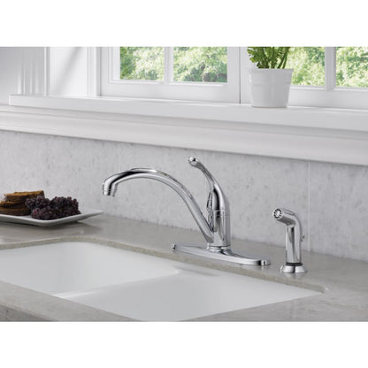 Collins Kitchen Faucet with Side Spray and Optional Base Plate - Includes Lifetime Warranty