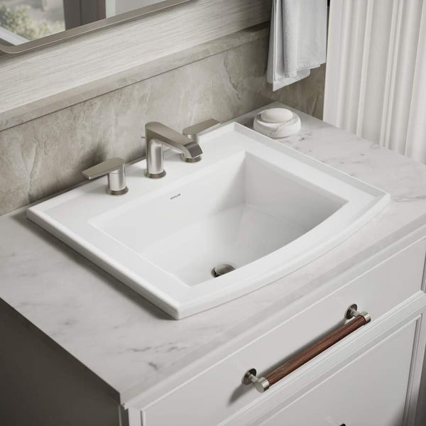Archer 22-5/8" Drop In Bathroom Sink with 3 Holes Drilled and Overflow