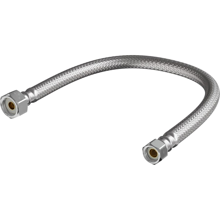 3/8" Comp x 1/2" FIP X 16" Stainless Steel and PVC Reinforced Sink Flexible Water Connectors