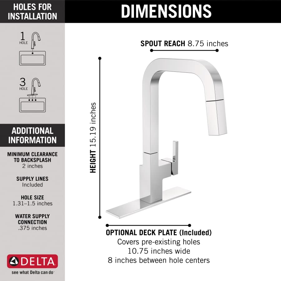 Junction 1.8 GPM Single Hole Pull Down Kitchen Faucet With MagnaTite and Touch-Clean Technology