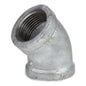 45 deg Elbow, 1/8 in, FNPT, 150 lb, Malleable Iron, Galvanized