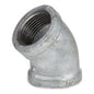 45 deg Elbow, 1-1/2 in, FNPT, 150 lb, Malleable Iron, Galvanized
