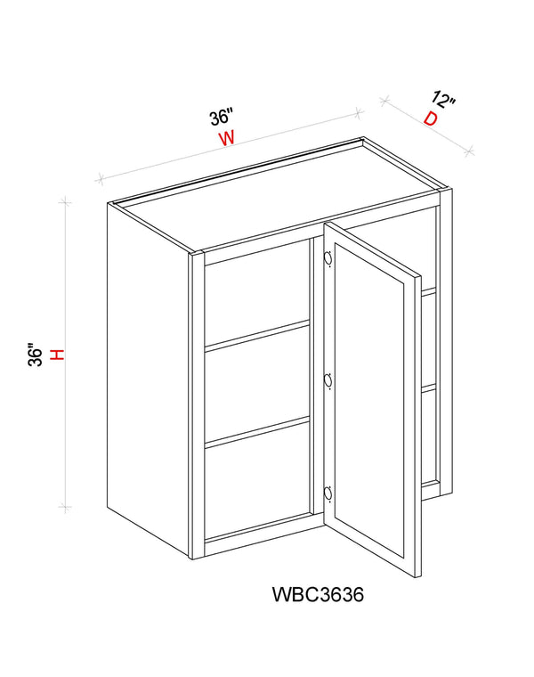 Wall Blind Corner Cabinet - 36"W x 36"H x 12"D