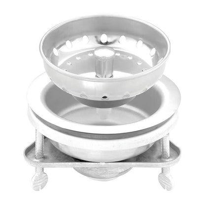 Strainer With Fixed Post, Stainless Steel, Polished Chrome