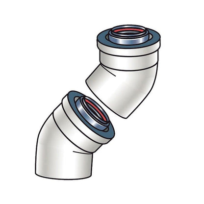 Condensing Vent Elbow 45, 3x5 Concentric (Qty 2)