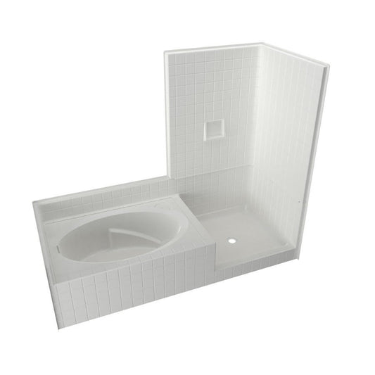 1-Piece Tub & Shower, 84 x 102 in, Right Hand Drain, White