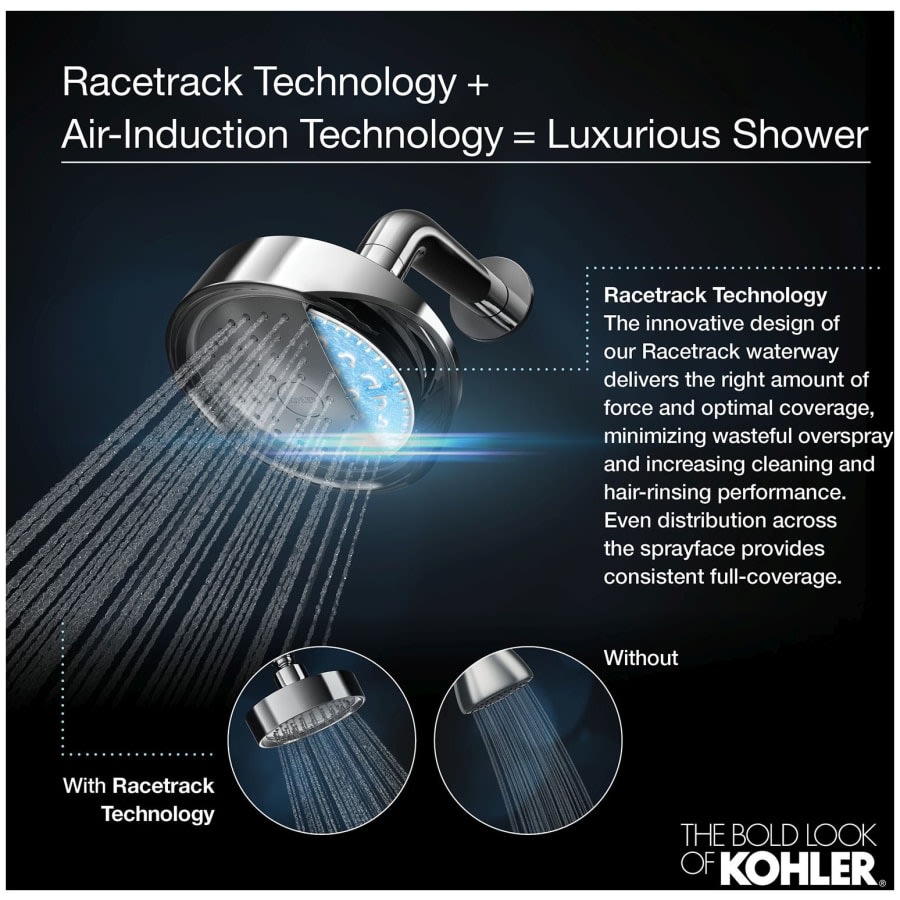 Exhale 1.5 GPM Round Multi Function Rain Hand Shower with Silicone Sprayface and Katalyst Technology