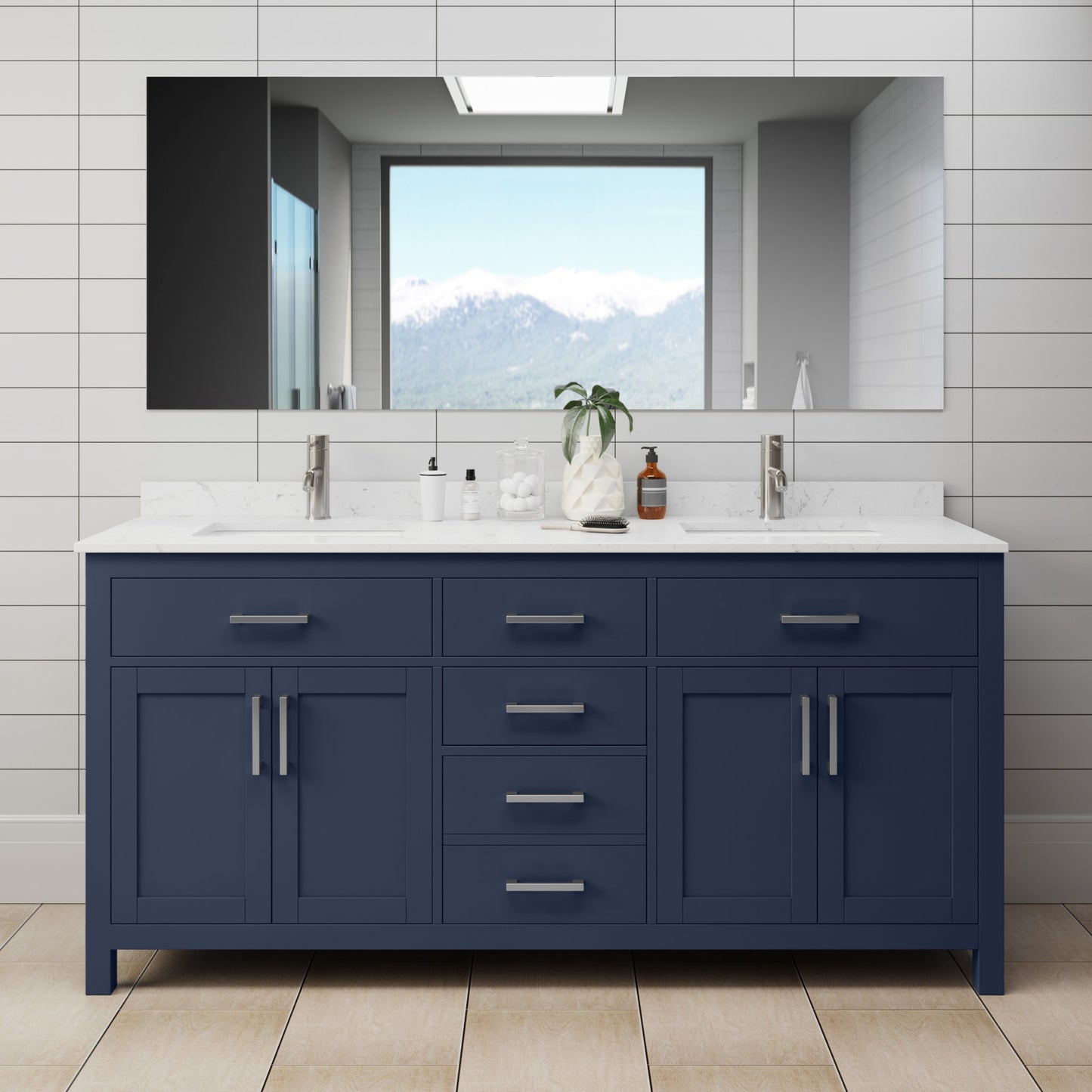 Beckett Double Bathroom Vanity - 72W x 35H x 22D